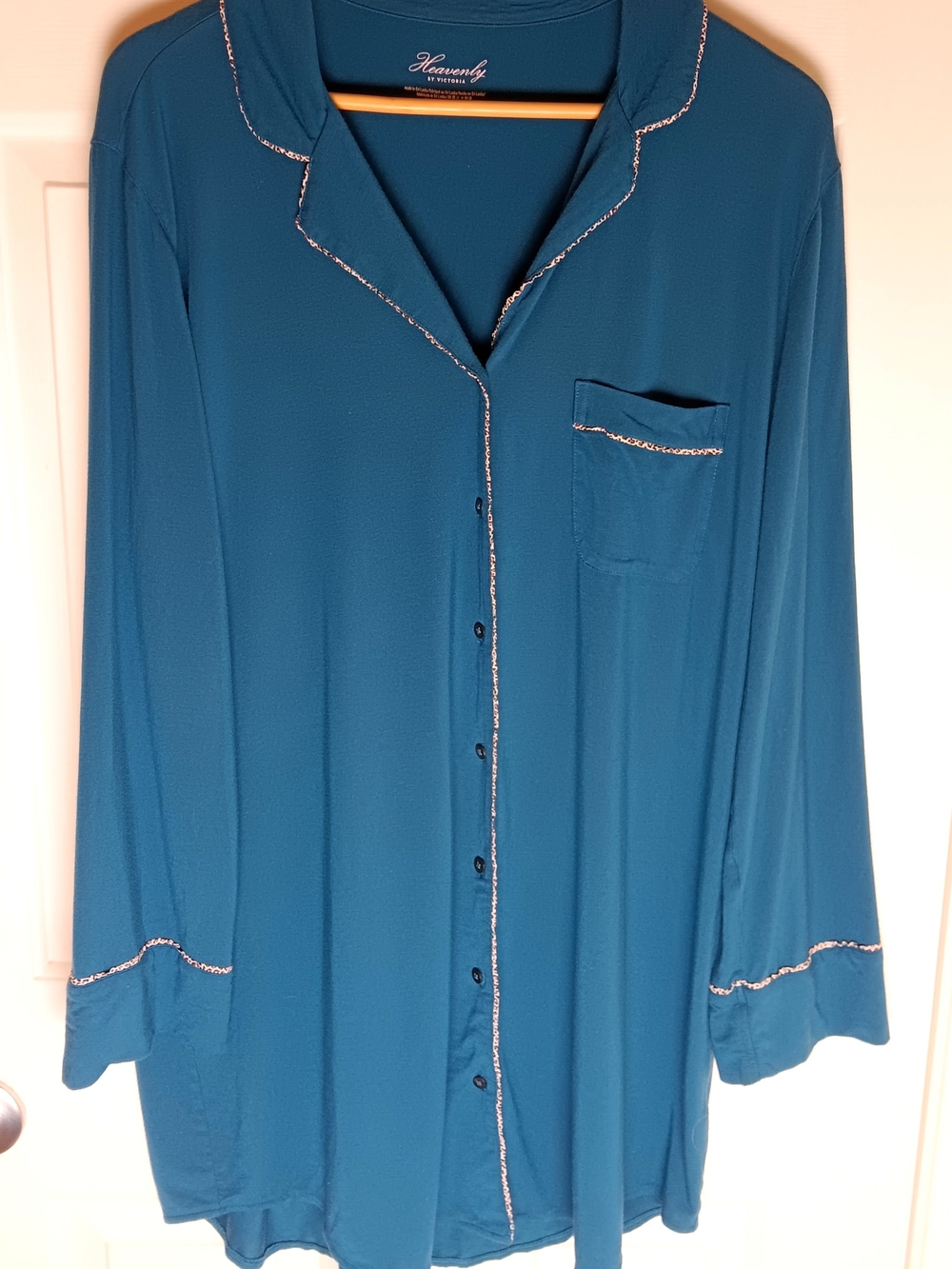 Heavenly By Victoria’s Secret XL Long Sleeve Modal Sleep Shirt Nightgown Teal
